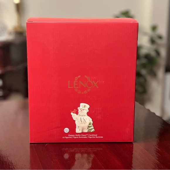 Lenox Snowman Light Up Figurine Porcelain Happy Holly Days Cardinal Christmas 8” - Picture 3 of 6